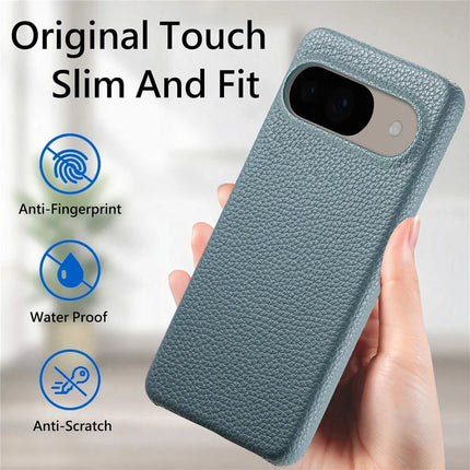 For Google Pixel 9 Pro  /  Pixel 9 Back Case Litchi Texture PU Leather PC Hard Cover