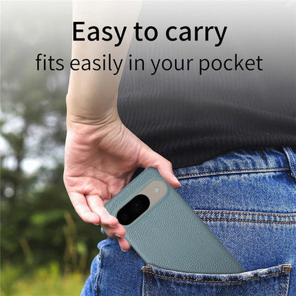 For Google Pixel 9 Pro  /  Pixel 9 Back Case Litchi Texture PU Leather PC Hard Cover
