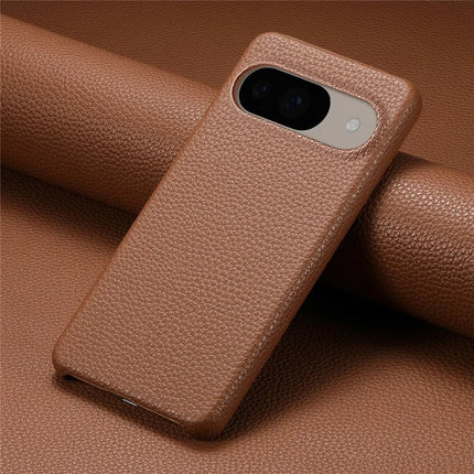 For Google Pixel 9 Pro  /  Pixel 9 Back Case Litchi Texture PU Leather PC Hard Cover