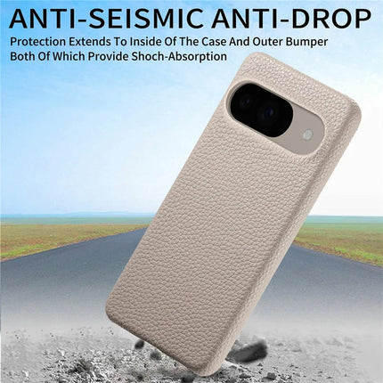 For Google Pixel 9 Pro  /  Pixel 9 Back Case Litchi Texture PU Leather PC Hard Cover