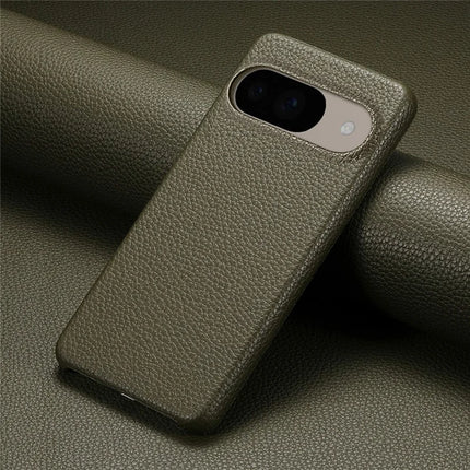 For Google Pixel 9 Pro  /  Pixel 9 Back Case Litchi Texture PU Leather PC Hard Cover