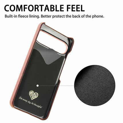 For Google Pixel 9 Pro  /  Pixel 9 Back Case Litchi Texture PU Leather PC Hard Cover