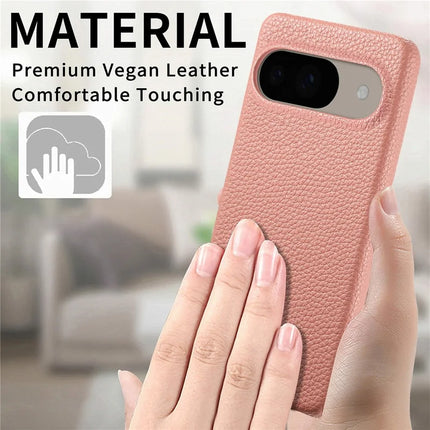 For Google Pixel 9 Pro  /  Pixel 9 Back Case Litchi Texture PU Leather PC Hard Cover