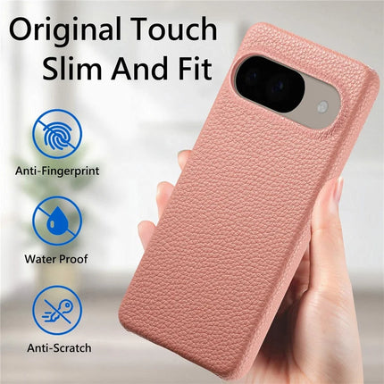 For Google Pixel 9 Pro  /  Pixel 9 Back Case Litchi Texture PU Leather PC Hard Cover