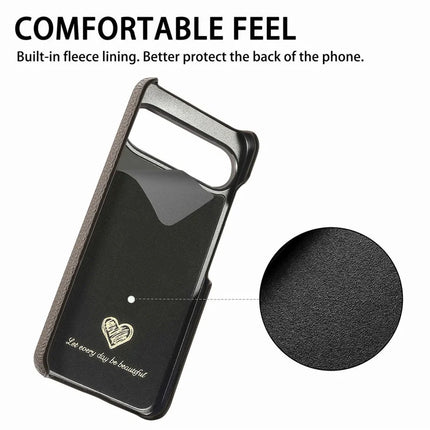 For Google Pixel 9 Pro  /  Pixel 9 Back Case Litchi Texture PU Leather PC Hard Cover