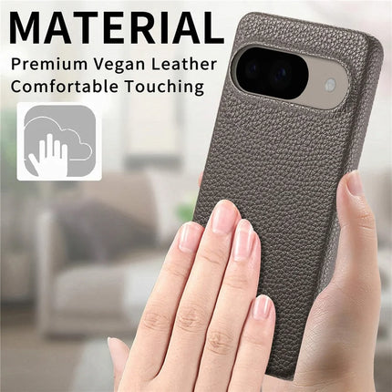 For Google Pixel 9 Pro  /  Pixel 9 Back Case Litchi Texture PU Leather PC Hard Cover