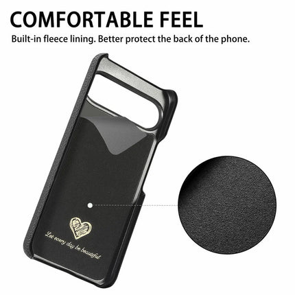 For Google Pixel 9 Pro XL Back Case Litchi Texture PU Leather PC Hard Cover