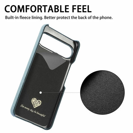 For Google Pixel 9 Pro XL Back Case Litchi Texture PU Leather PC Hard Cover