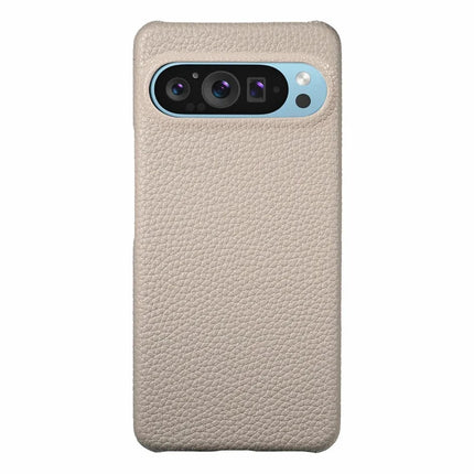 For Google Pixel 9 Pro XL Back Case Litchi Texture PU Leather PC Hard Cover