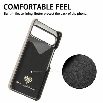 For Google Pixel 9 Pro XL Back Case Litchi Texture PU Leather PC Hard Cover