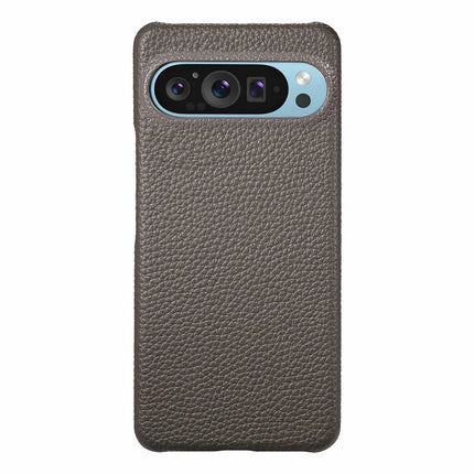 For Google Pixel 9 Pro XL Back Case Litchi Texture PU Leather PC Hard Cover