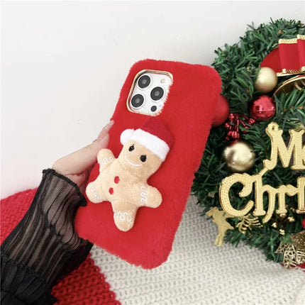 ShopCaseCart Durable Cover iPhone 15 Pro Max Protective cover Christmas Gingerbread Design Plush + TPU Phone Guard