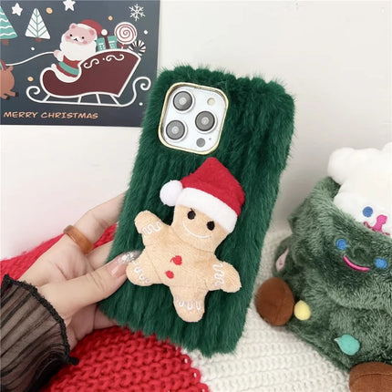 ShopCaseCart Durable Cover iPhone 15 Pro Max Protective cover Christmas Gingerbread Design Plush + TPU Phone Guard