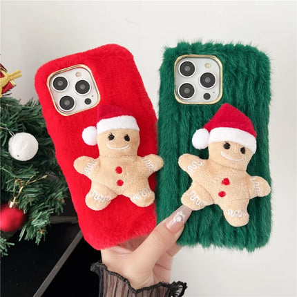ShopCaseCart Durable Cover iPhone 15 Pro Max Protective cover Christmas Gingerbread Design Plush + TPU Phone Guard