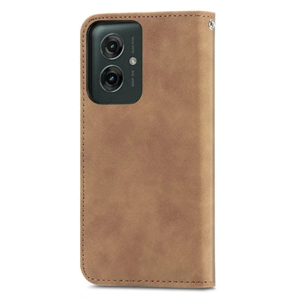 For Motorola Moto G55 5G Case Skin Touch Feeling Card Slot Leather Phone Cover Stand Magnetic Absorption