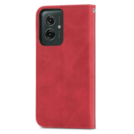 For Motorola Moto G55 5G Case Skin Touch Feeling Card Slot Leather Phone Cover Stand Magnetic Absorption