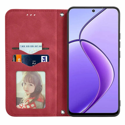 For Oppo F27 5G Case Skin Touch Feeling Card Slot Leather Phone Cover Stand Magnetic Absorption