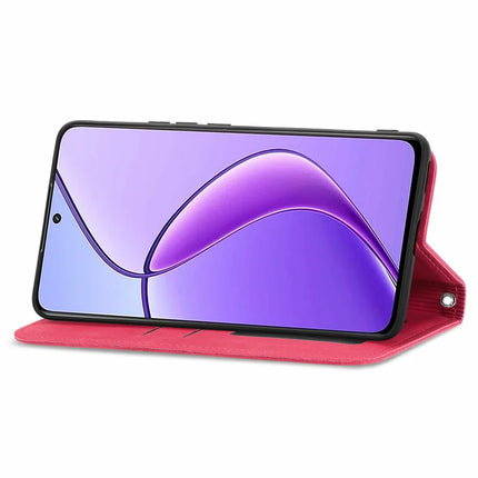 For Oppo F27 5G Case Skin Touch Feeling Card Slot Leather Phone Cover Stand Magnetic Absorption