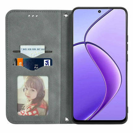 For Oppo F27 5G Case Skin Touch Feeling Card Slot Leather Phone Cover Stand Magnetic Absorption