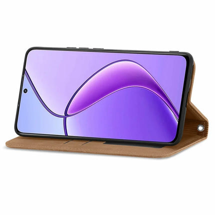For Oppo F27 5G Case Skin Touch Feeling Card Slot Leather Phone Cover Stand Magnetic Absorption