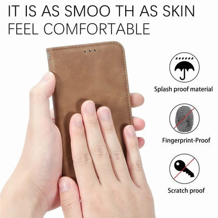 For Oppo F27 5G Case Skin Touch Feeling Card Slot Leather Phone Cover Stand Magnetic Absorption