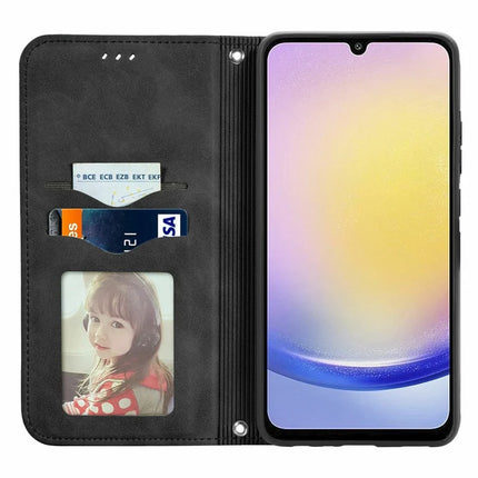 For Samsung Galaxy A25 5G (Global) (161.0 x 76.5 x 8.3mm) Case Skin Touch Feeling Card Slot Leather Phone Cover Stand Magnetic Absorption