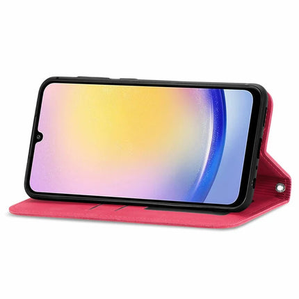 For Samsung Galaxy A25 5G (Global) (161.0 x 76.5 x 8.3mm) Case Skin Touch Feeling Card Slot Leather Phone Cover Stand Magnetic Absorption