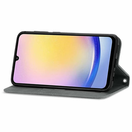 For Samsung Galaxy A25 5G (Global) (161.0 x 76.5 x 8.3mm) Case Skin Touch Feeling Card Slot Leather Phone Cover Stand Magnetic Absorption