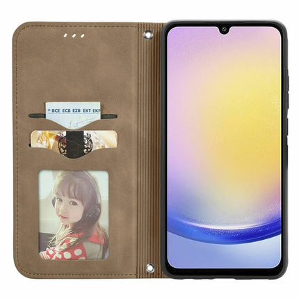 For Samsung Galaxy A25 5G (Global) (161.0 x 76.5 x 8.3mm) Case Skin Touch Feeling Card Slot Leather Phone Cover Stand Magnetic Absorption