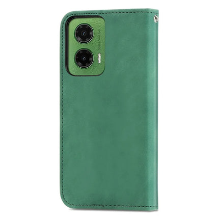 For Motorola Moto G35 5G Case Skin Touch Feeling Card Slot Leather Phone Cover Stand Magnetic Absorption