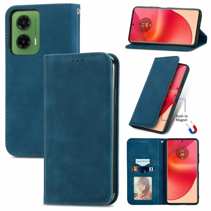 For Motorola Moto G35 5G Case Skin Touch Feeling Card Slot Leather Phone Cover Stand Magnetic Absorption