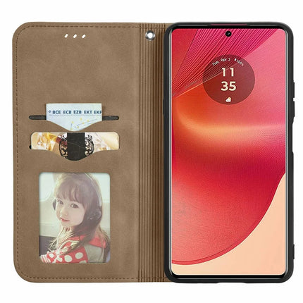 For Motorola Moto G35 5G Case Skin Touch Feeling Card Slot Leather Phone Cover Stand Magnetic Absorption