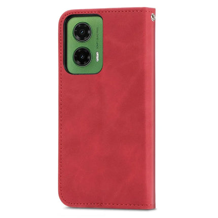 For Motorola Moto G35 5G Case Skin Touch Feeling Card Slot Leather Phone Cover Stand Magnetic Absorption