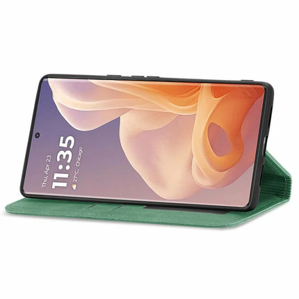 For Motorola Moto G45 5G Case Skin Touch Feeling Card Slot Leather Phone Cover Stand Magnetic Absorption