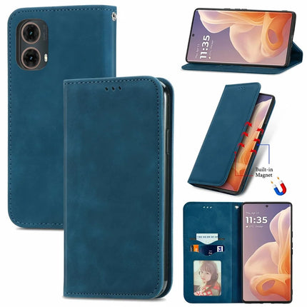 For Motorola Moto G45 5G Case Skin Touch Feeling Card Slot Leather Phone Cover Stand Magnetic Absorption