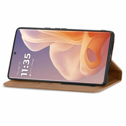 For Motorola Moto G45 5G Case Skin Touch Feeling Card Slot Leather Phone Cover Stand Magnetic Absorption