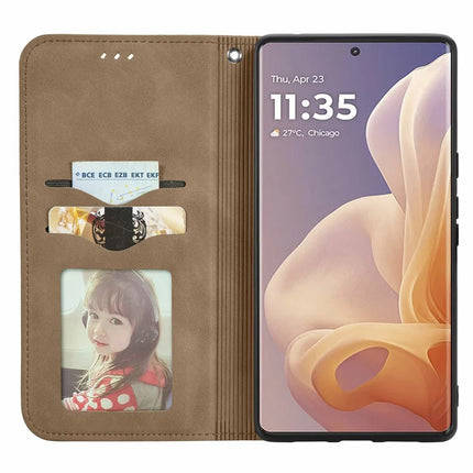 For Motorola Moto G45 5G Case Skin Touch Feeling Card Slot Leather Phone Cover Stand Magnetic Absorption