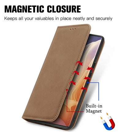 For Motorola Moto G45 5G Case Skin Touch Feeling Card Slot Leather Phone Cover Stand Magnetic Absorption