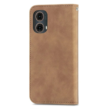For Motorola Moto G45 5G Case Skin Touch Feeling Card Slot Leather Phone Cover Stand Magnetic Absorption