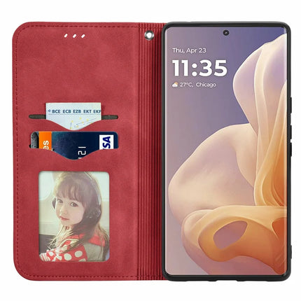 For Motorola Moto G45 5G Case Skin Touch Feeling Card Slot Leather Phone Cover Stand Magnetic Absorption