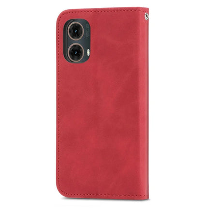 For Motorola Moto G45 5G Case Skin Touch Feeling Card Slot Leather Phone Cover Stand Magnetic Absorption