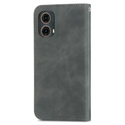 For Motorola Moto G45 5G Case Skin Touch Feeling Card Slot Leather Phone Cover Stand Magnetic Absorption