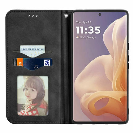 For Motorola Moto G45 5G Case Skin Touch Feeling Card Slot Leather Phone Cover Stand Magnetic Absorption