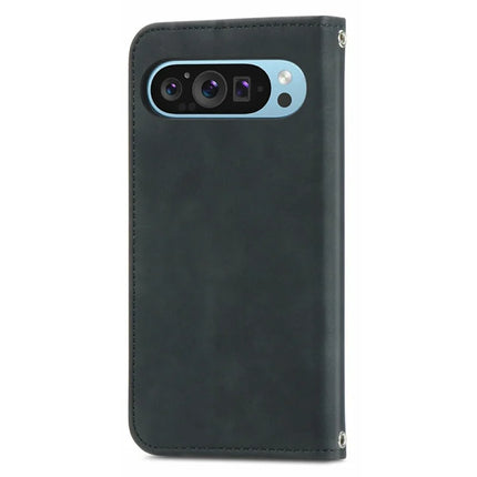 For Google Pixel 9 Pro XL Case Skin Touch Feeling Card Slot Leather Phone Cover Stand Magnetic Absorption