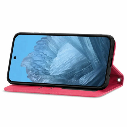 For Google Pixel 9 Pro XL Case Skin Touch Feeling Card Slot Leather Phone Cover Stand Magnetic Absorption