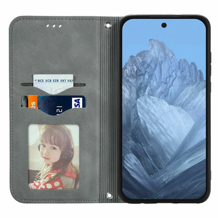 For Google Pixel 9 Pro XL Case Skin Touch Feeling Card Slot Leather Phone Cover Stand Magnetic Absorption