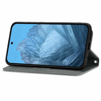 For Google Pixel 9 Pro XL Case Skin Touch Feeling Card Slot Leather Phone Cover Stand Magnetic Absorption