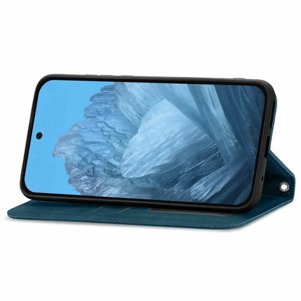 For Google Pixel 9 Pro XL Case Skin Touch Feeling Card Slot Leather Phone Cover Stand Magnetic Absorption