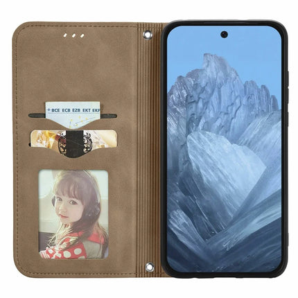 For Google Pixel 9 Pro XL Case Skin Touch Feeling Card Slot Leather Phone Cover Stand Magnetic Absorption