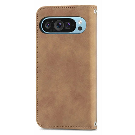 For Google Pixel 9 Pro XL Case Skin Touch Feeling Card Slot Leather Phone Cover Stand Magnetic Absorption